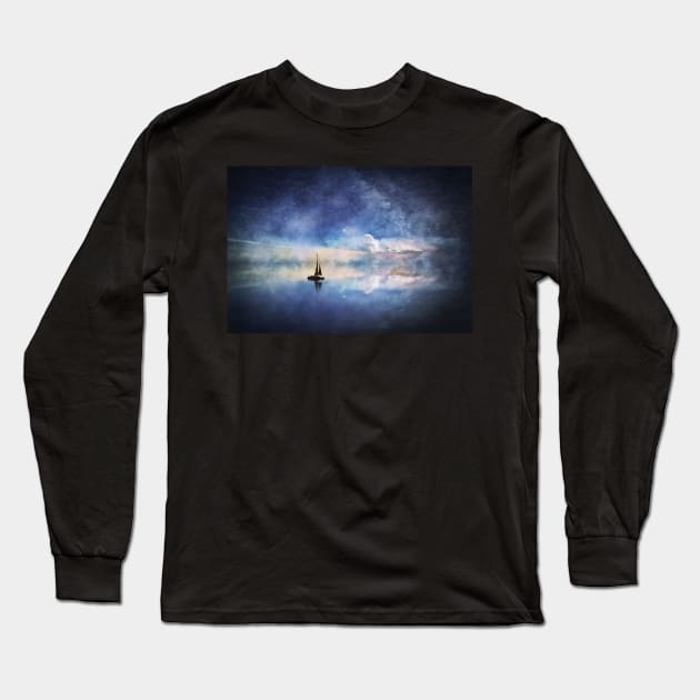Segelschiff auf Sternenozean Long Sleeve T-Shirt by coolArtGermany